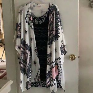 ND bundle Dress &Cape and reversible dress L blue blue white Cape is Lul…